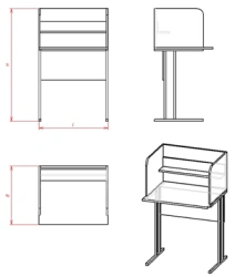Student Desk with Acoustic Booth for Language Classes (PU.AKK.02)