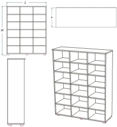 Children's Shoe Cabinet for Storage - DSHO Series